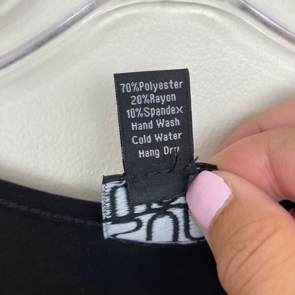 Clara SunWoo Black Long Sleeve Tunic Top Sz S - Picture 3 of 5